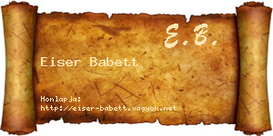 Eiser Babett névjegykártya